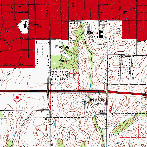 Topographic Map of Jasper County, IA