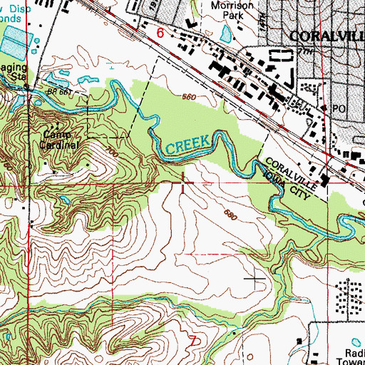 Topographic Map of Johnson County, IA