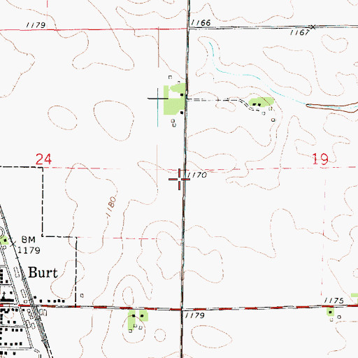 Topographic Map of Kossuth County, IA