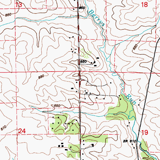 Topographic Map of Linn County, IA