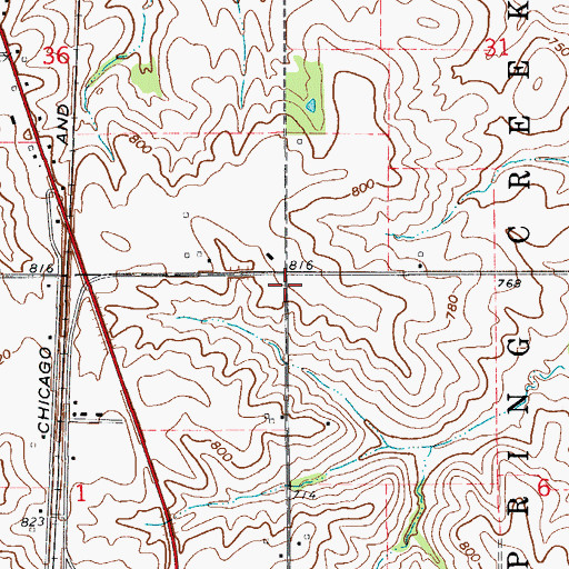 Topographic Map of Mahaska County, IA