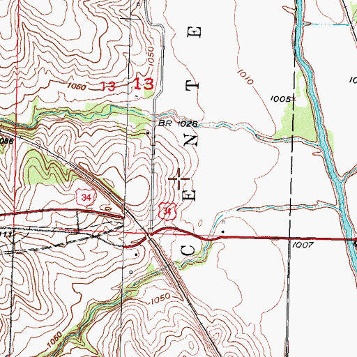Topographic Map of Mills County, IA