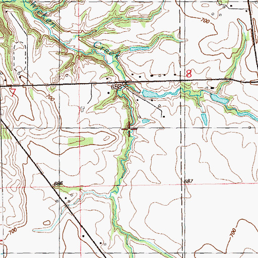 Topographic Map of Muscatine County, IA