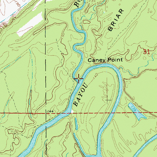 Topographic Map of Big Creek, AR