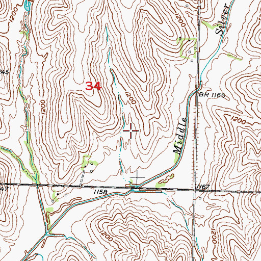Topographic Map of Pottawattamie County, IA