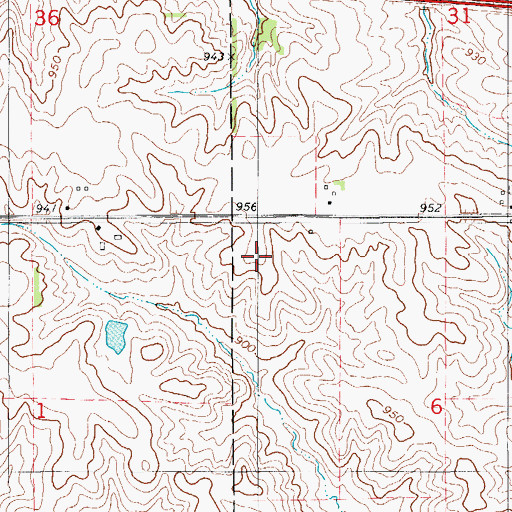 Topographic Map of Poweshiek County, IA