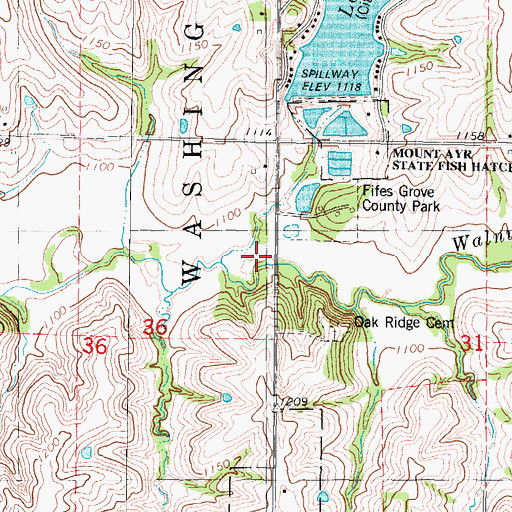 Topographic Map of Ringgold County, IA