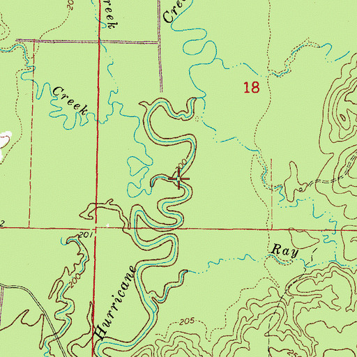 Topographic Map of Big Creek, AR