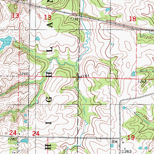 Topographic Map of Union County, IA