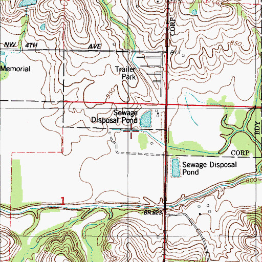 Topographic Map of Warren County, IA