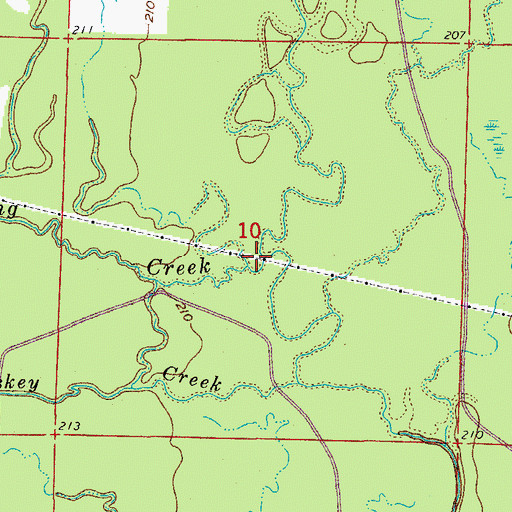 Topographic Map of Big Creek, AR