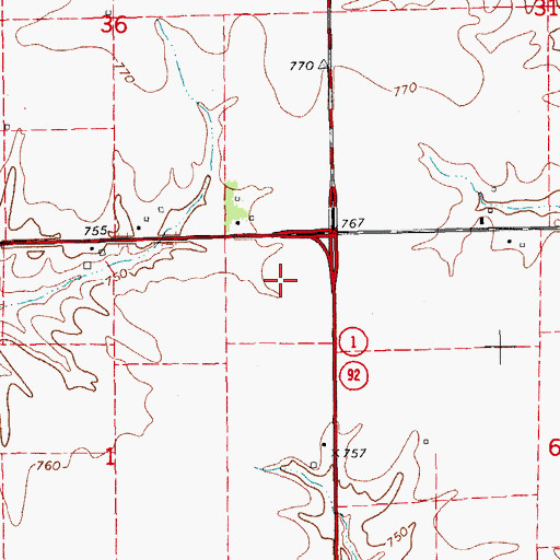 Topographic Map of Washington County, IA