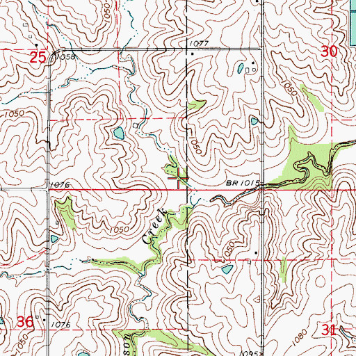 Topographic Map of Wayne County, IA