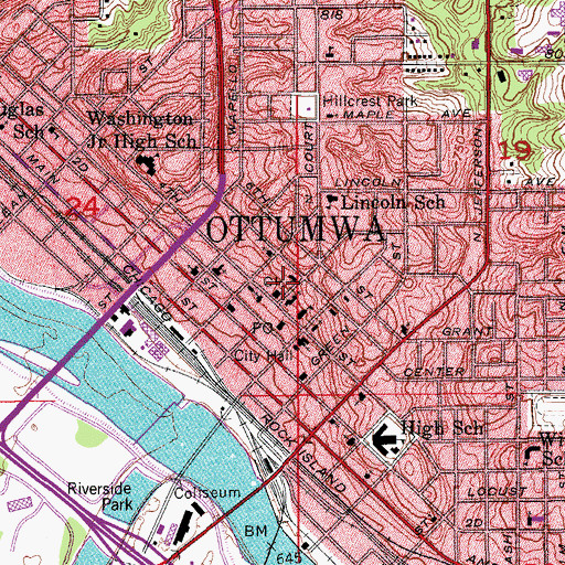 Topographic Map of Saint Marys Catholic Church, IA