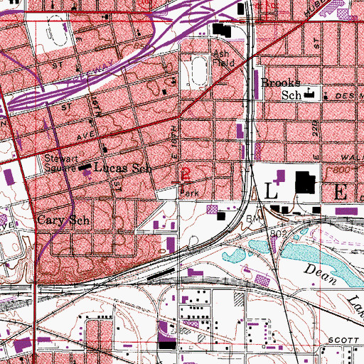 Topographic Map of Redhead Park, IA