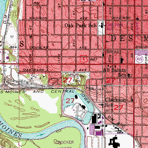 Topographic Map of McHenry Park, IA
