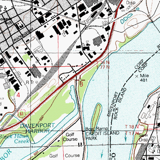 Topographic Map of City Island (historical), IA