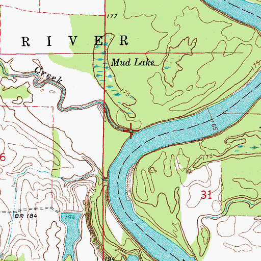 Topographic Map of Big Creek, AR