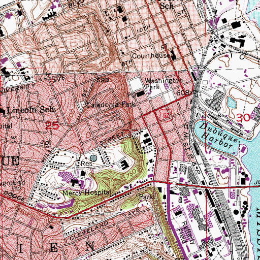 Topographic Map of Kellys Bluff, IA