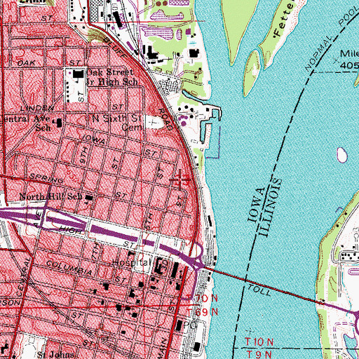 Topographic Map of Mosquito Park, IA