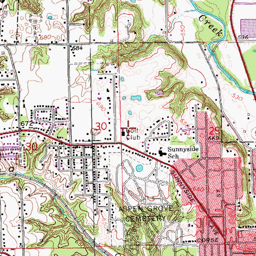 Topographic Map of Burlington Golf Club, IA