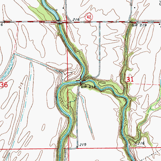 Topographic Map of Big Creek, AR