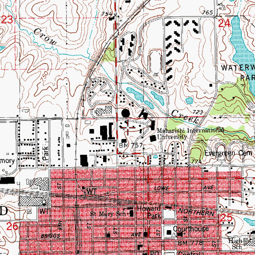 Topographic Map of Parsons College, IA