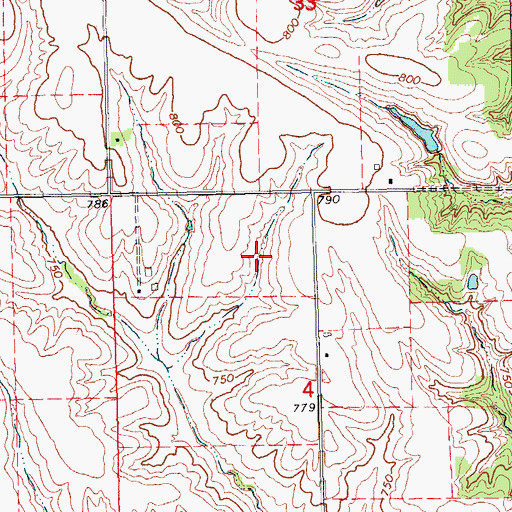 Topographic Map of Green Bay Bottoms, IA