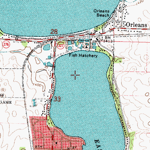 Topographic Map of Orleans State Fish Hatchery, IA