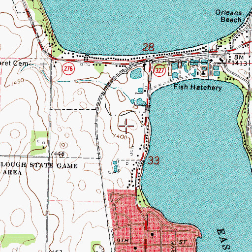 Topographic Map of Orleans State Park, IA