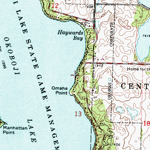 Topographic Map of Omaha Beach, IA