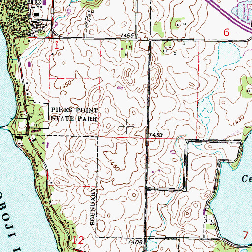Topographic Map of Pikes Point, IA