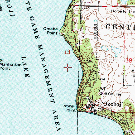 Topographic Map of Echo Bay, IA