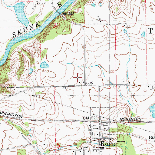 Topographic Map of Belfast (historical), IA