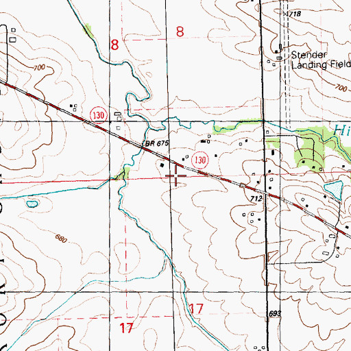 Topographic Map of Hickory Grove, IA