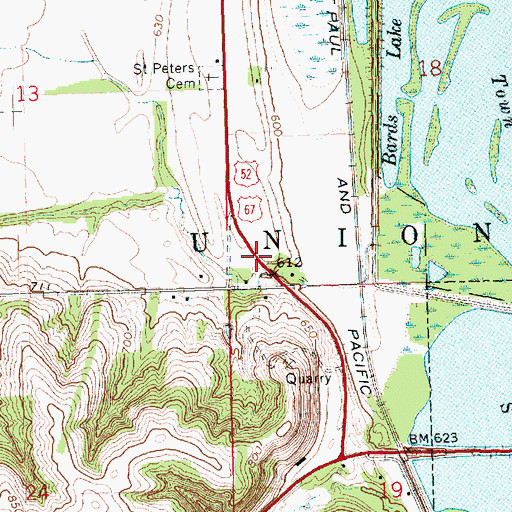 Topographic Map of Samoa, IA