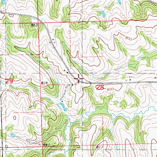Topographic Map of East Iron Hills, IA