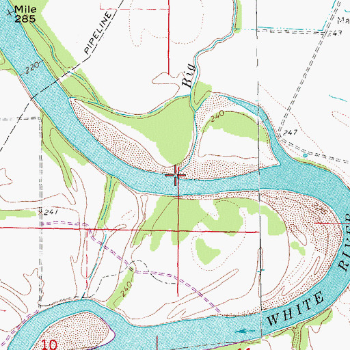Topographic Map of Big Creek, AR