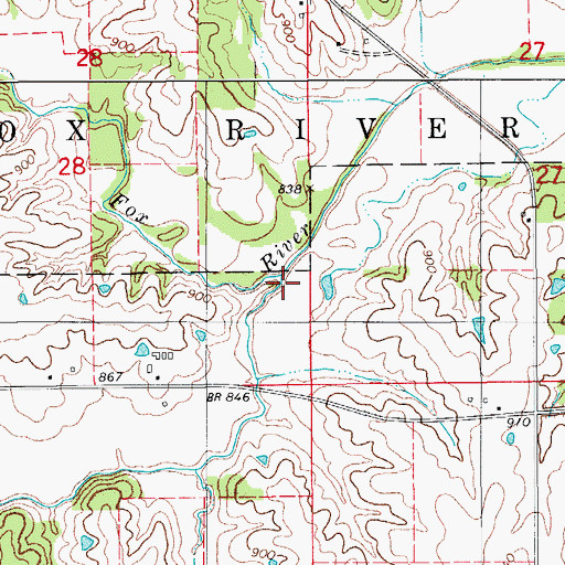 Topographic Map of South Fox Creek, IA