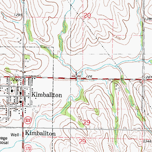 Topographic Map of Bull Run, IA