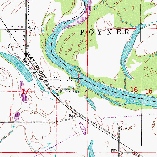 Topographic Map of Sink Creek, IA