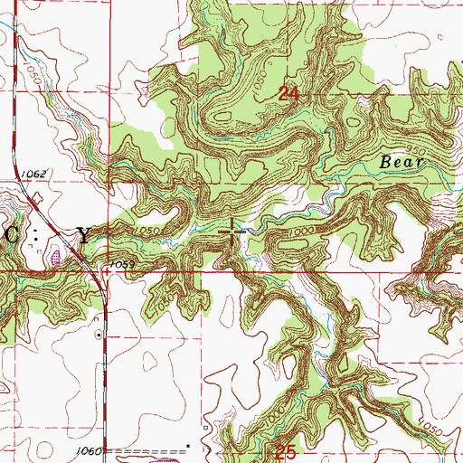 Topographic Map of Shady Branch, IA
