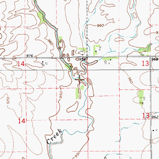 Topographic Map of Schuyler Creek, IA