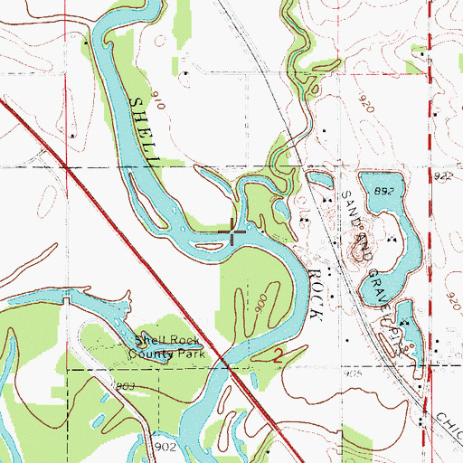 Topographic Map of Curry Creek, IA