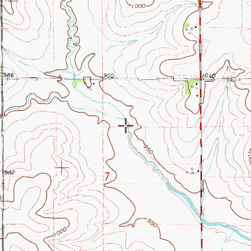 Topographic Map of Moulfon Creek, IA
