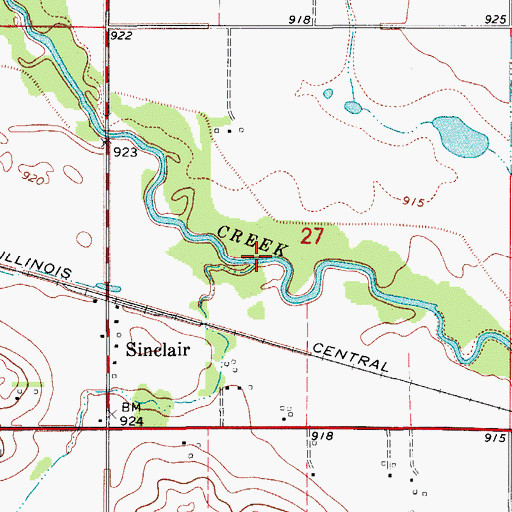 Topographic Map of Max Creek, IA