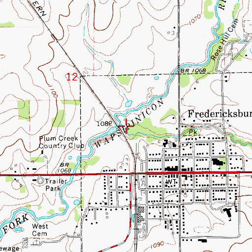 Topographic Map of Marsh Creek, IA