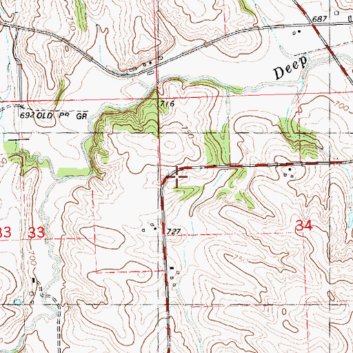 Topographic Map of Williams Creek, IA