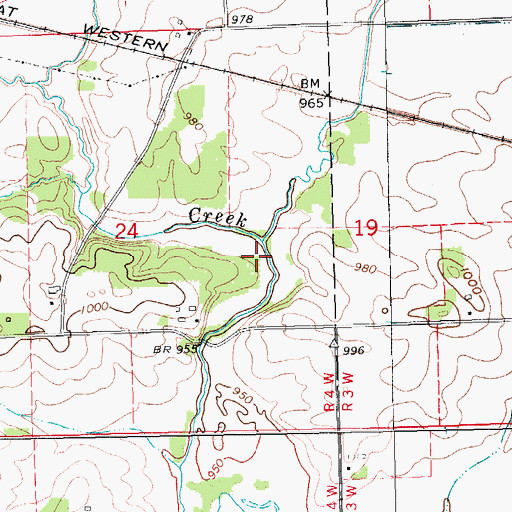 Topographic Map of Garretts Branch, IA