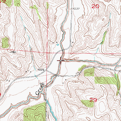 Topographic Map of Perkins Creek, IA